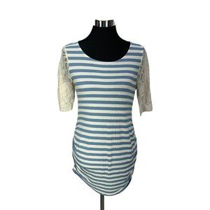 Jessica Simpson Striped Size Medium Zippered Back Maternity‎ Shirt Dress